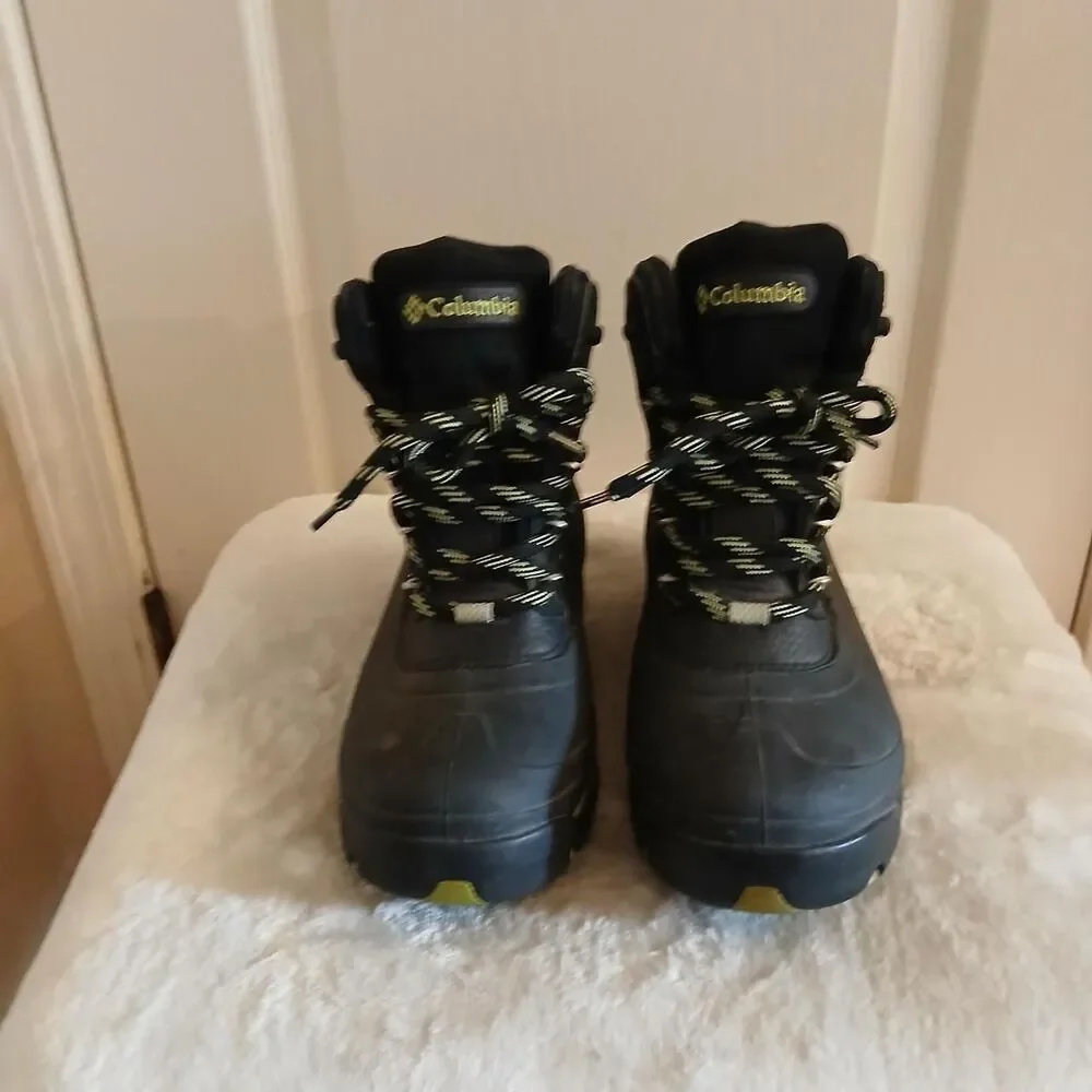 Columbia Bugaboot Black & Green Winter Snow Boots 7.5 Gorpcore Utility Outdoors